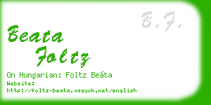 beata foltz business card